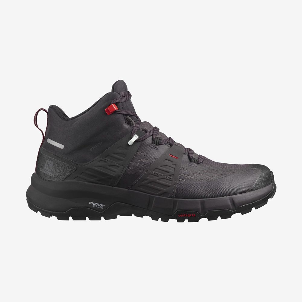 Salomon ODYSSEY MID GTX - Mens Hiking Boots - Black - NZ (43157-SWUO)